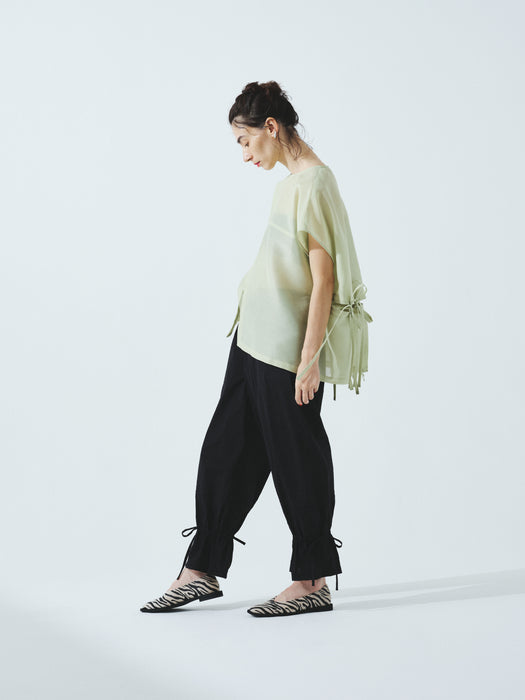 オーガンジーパフィーリボンタンクブラウス