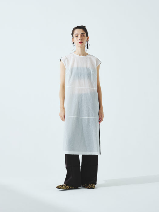 クリスピーナイロンバイカラーロングタンク