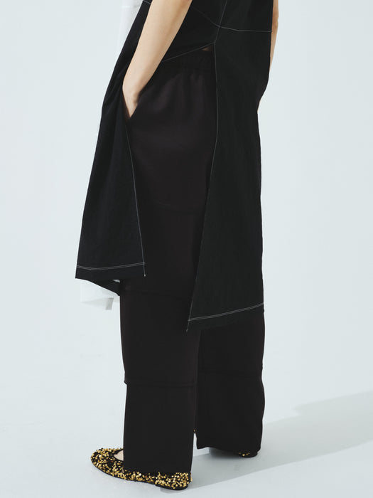 クリスピーナイロンバイカラーロングタンク