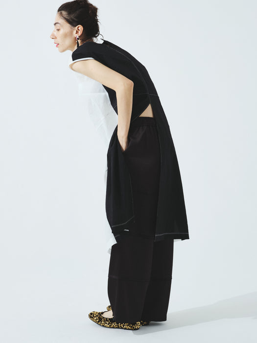 クリスピーナイロンバイカラーロングタンク