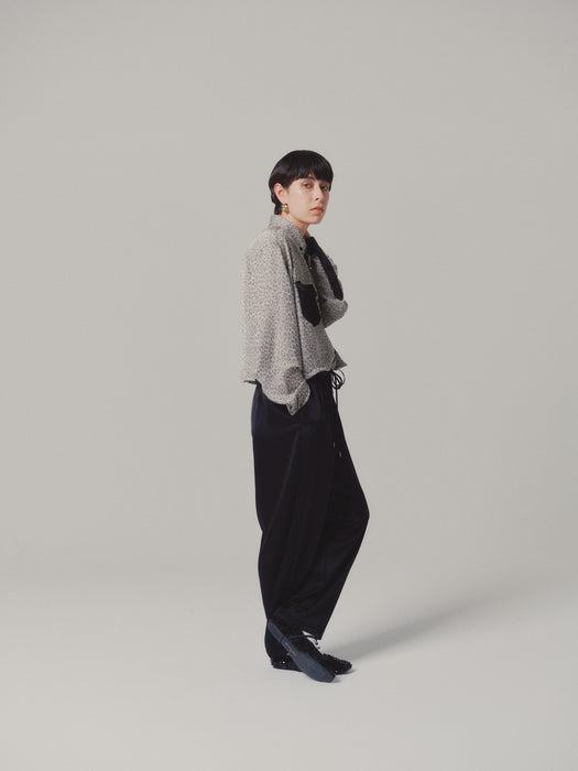 NEW SEASON：レオパードジャカードショートブラウス