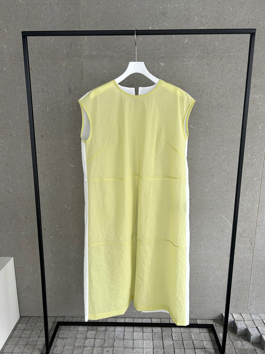 クリスピーナイロンバイカラーロングタンク