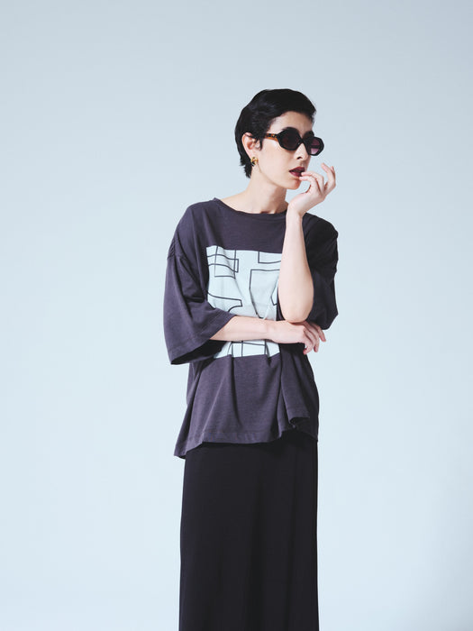 NEW SEASON：コットンジャージーARTプリントバギーTEE