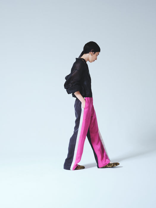 NEW SEASON：ヴィンテージキュプラサイドラインストレートパンツ
