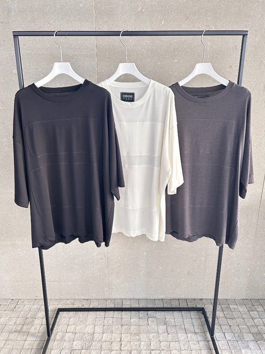 NEW SEASON：コットンジャージーフレームステッチバギーTEE