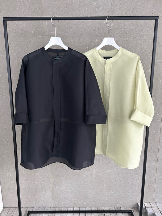 オーガンジーパフィーリボンブラウス