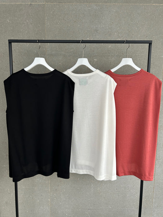 リヨセル天竺ボックスショルダータンク