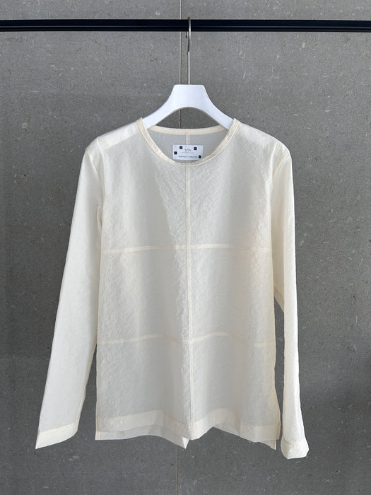 NEW SEASON：ペーパーナイロン飾りステッチプルオーバー