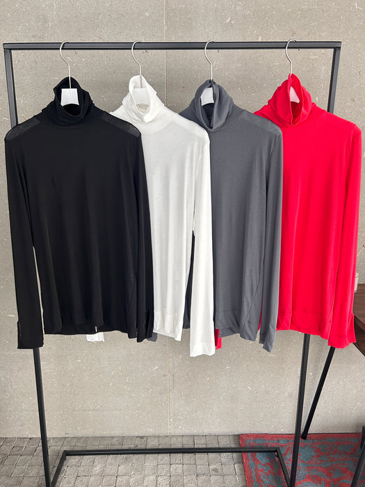NEW SEASON：強撚天竺シアータートルネック長袖プルオーバー