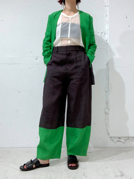 THE ARCHIVE：ヘンプコントラスト切り替えバギーパンツ