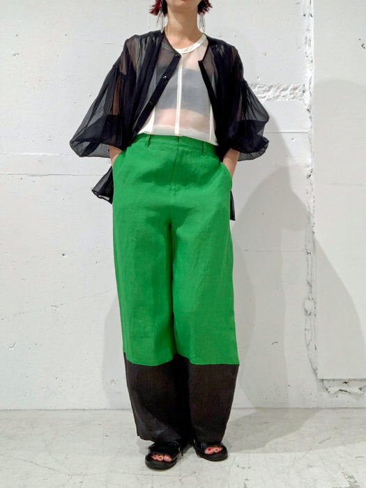 THE ARCHIVE：ヘンプコントラスト切り替えバギーパンツ