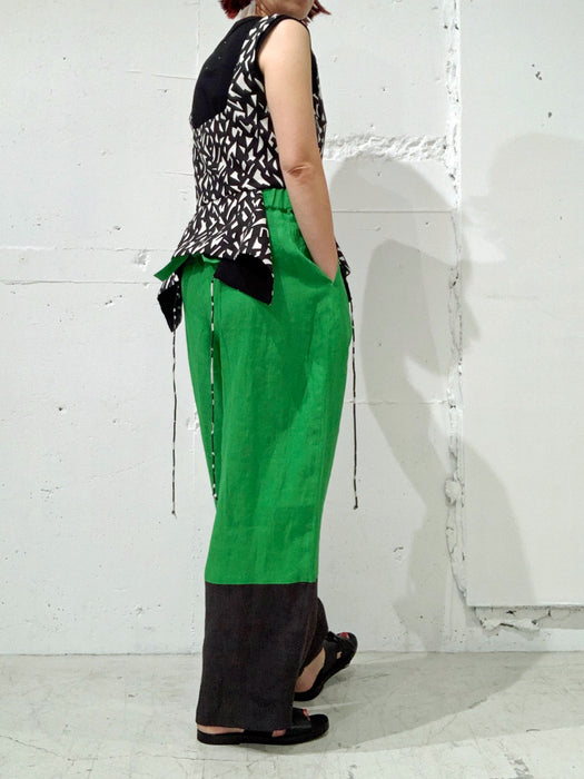 THE ARCHIVE：ヘンプコントラスト切り替えバギーパンツ