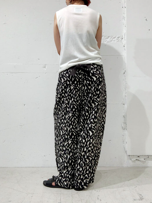 THE ARCHIVE：レーヨンリネンプリントバギーパンツ