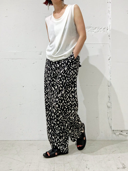 THE ARCHIVE：レーヨンリネンプリントバギーパンツ