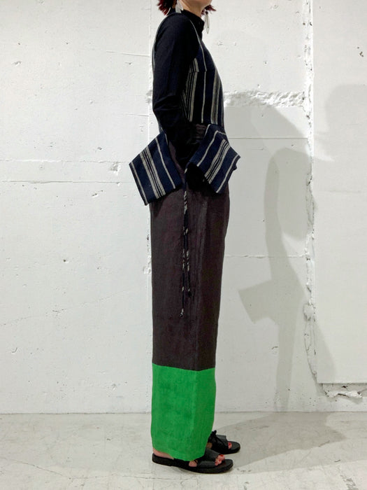 THE ARCHIVE：リネンストライプペプラムビスチェ