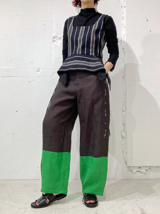 THE ARCHIVE：リネンストライプペプラムビスチェ