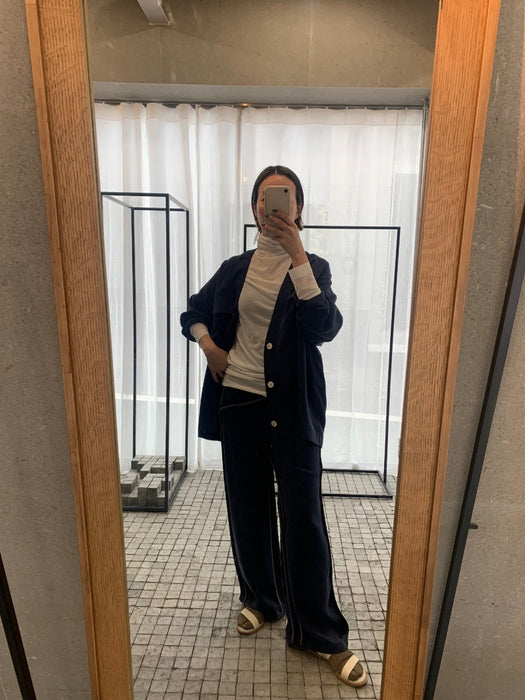 強撚コットン天竺タートルネック長袖プルオーバー