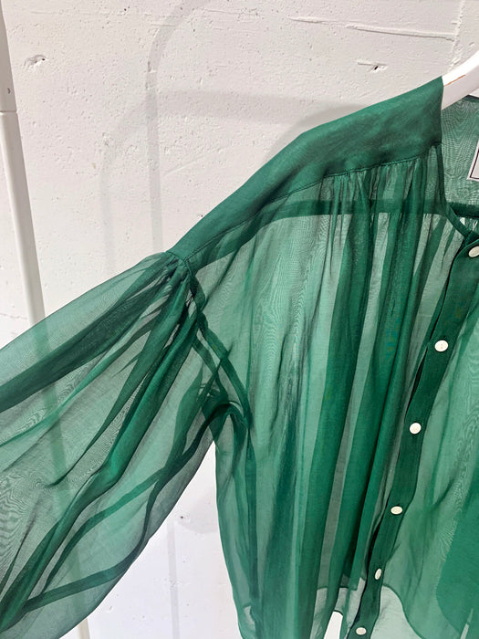 THE ARCHIVE：コットンシルクギャザーボリュームスリーブブラウス