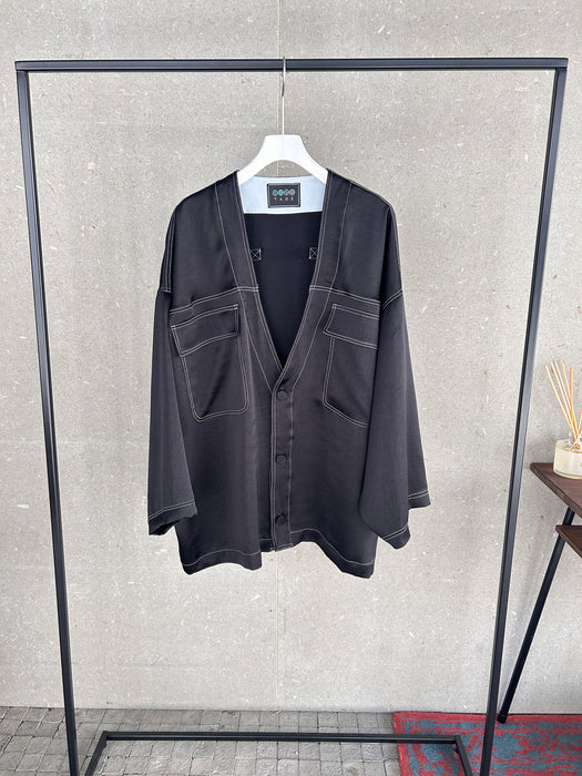NEW SEASON：サテンフルイドシャツブルゾン