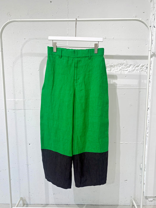 THE ARCHIVE：ヘンプコントラスト切り替えバギーパンツ