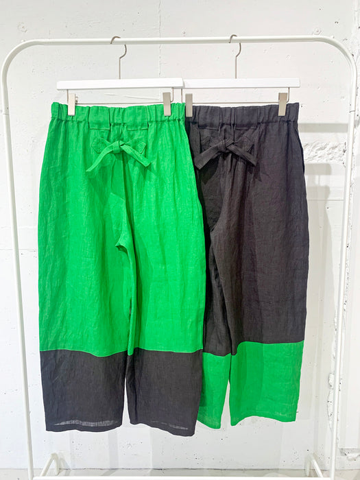 THE ARCHIVE：ヘンプコントラスト切り替えバギーパンツ