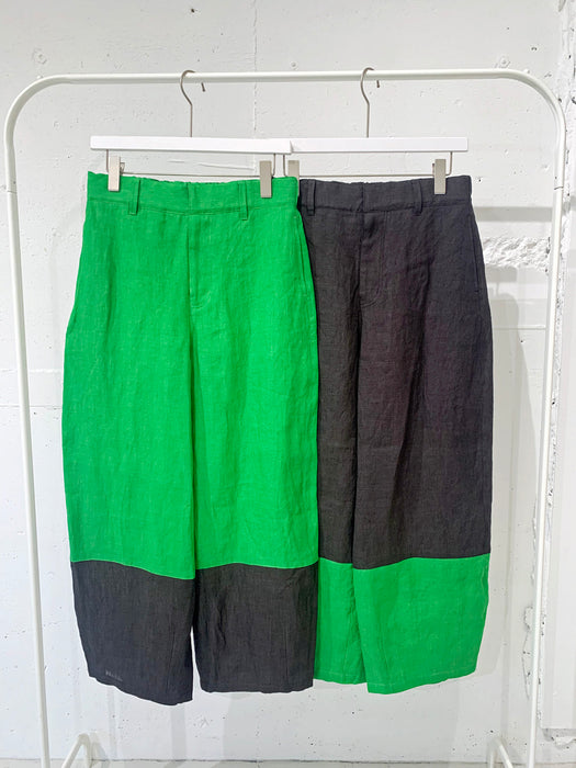 THE ARCHIVE：ヘンプコントラスト切り替えバギーパンツ