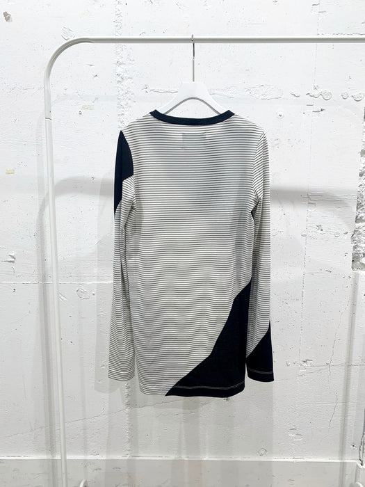 Overlap switching border jersey pullover