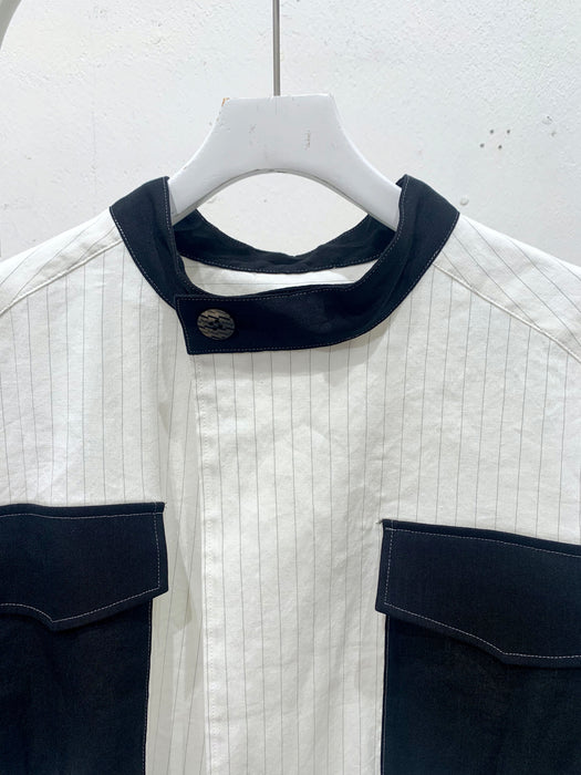 THE ARCHIVE：ストライプリネンショートブラウス