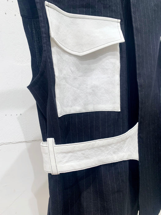 THE ARCHIVE：ストライプリネンショートブラウス