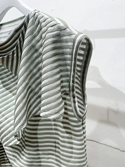 THE ARCHIVE：コットンボーダー天竺レイヤードペプラムタンク