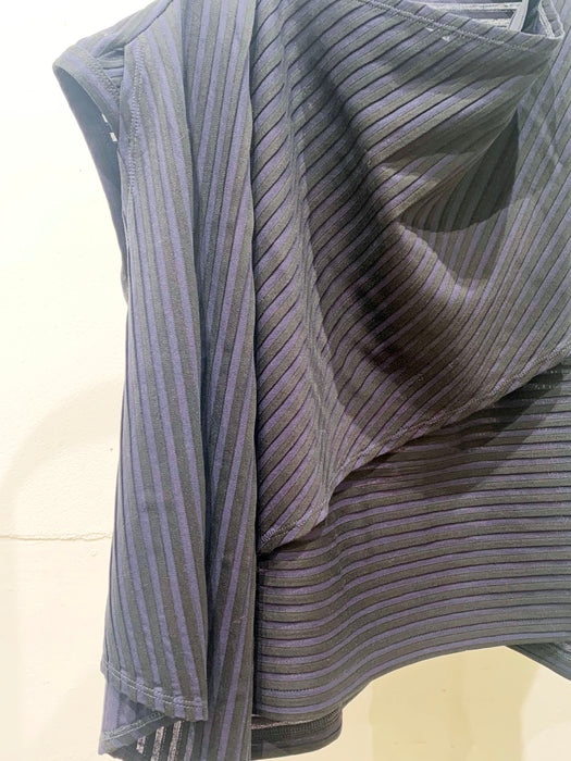 THE ARCHIVE：コットンボーダー天竺レイヤードペプラムタンク