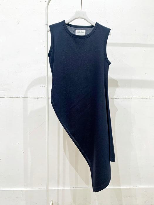 Lyocell jersey long slit asymmetric tank