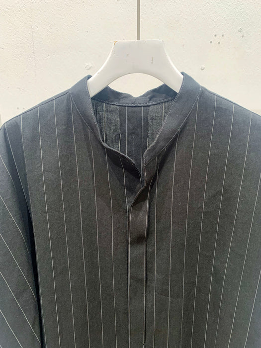 THE ARCHIVE：ストライプリネンタックスリーブシャツドレス