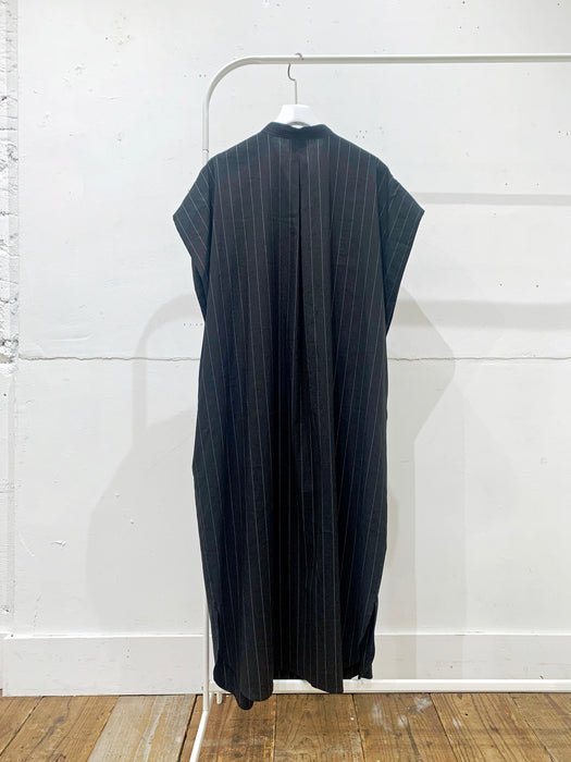 THE ARCHIVE：ストライプリネンタックスリーブシャツドレス