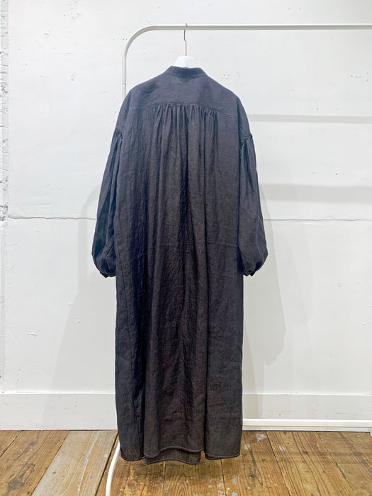 THE ARCHIVE：リネンボリュームスリーブギャザードレス