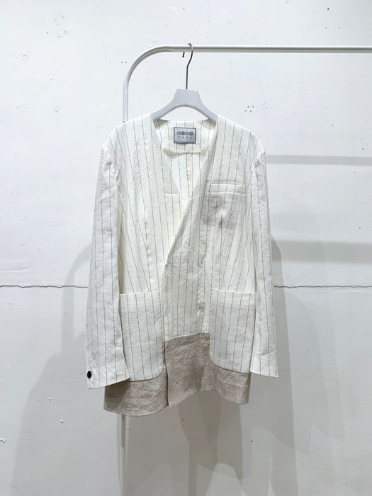 THE ARCHIVE：ストライプリネンバイカラージャケット