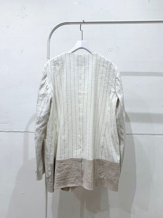 THE ARCHIVE：ストライプリネンバイカラージャケット