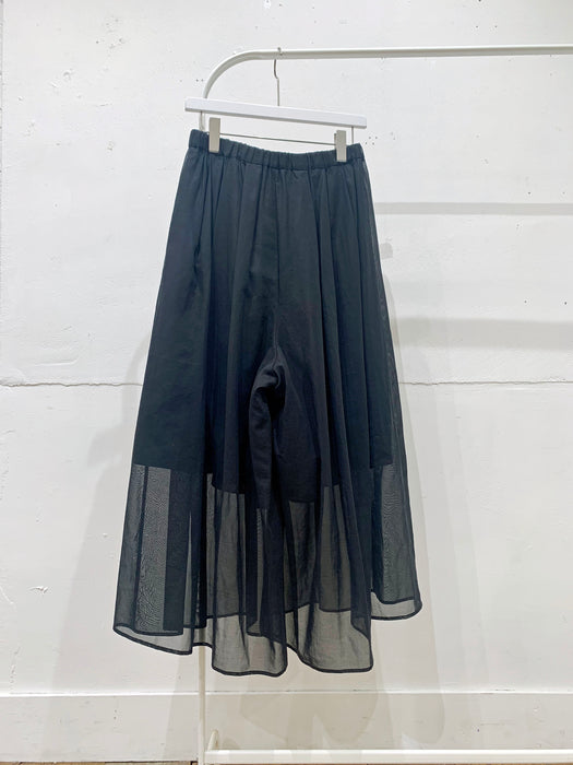 THE ARCHIVE：コットン＆リネンレイヤードシアーワイドパンツ