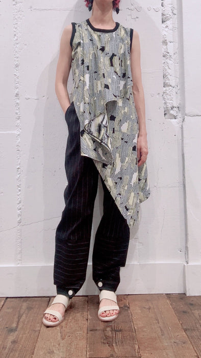 THE ARCHIVE：ストライプリネンティーパードパンツ