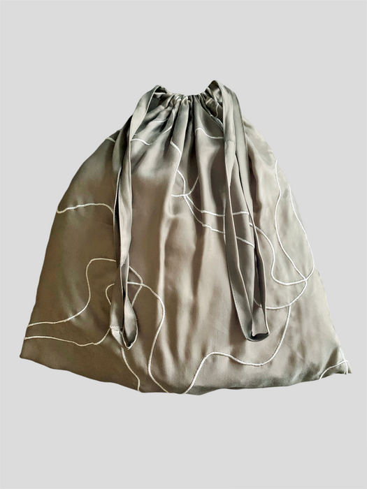 KINCHAKU BAG: LINE embroidery