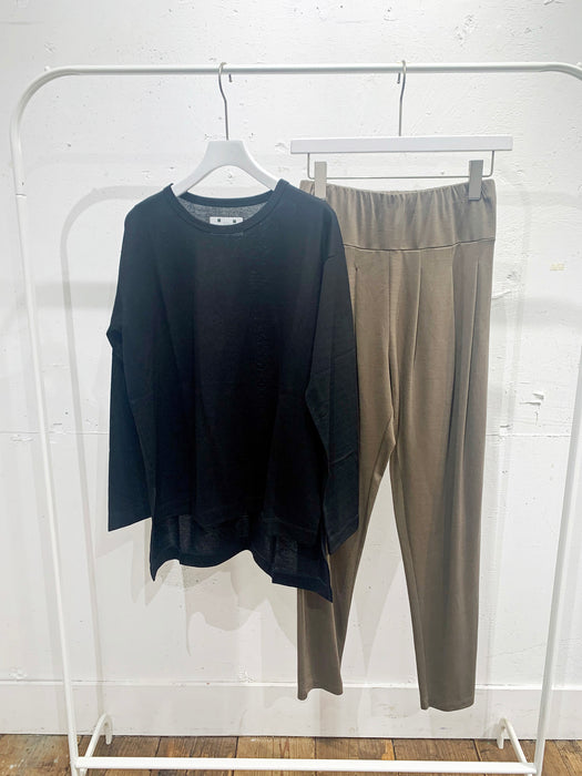 リヨセル天竺長袖Tシャツ・パンツ：セットアップ