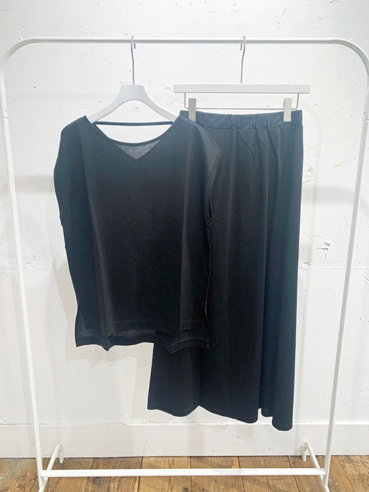 リヨセル天竺タンクトップ・ロングスカート：セットアップ