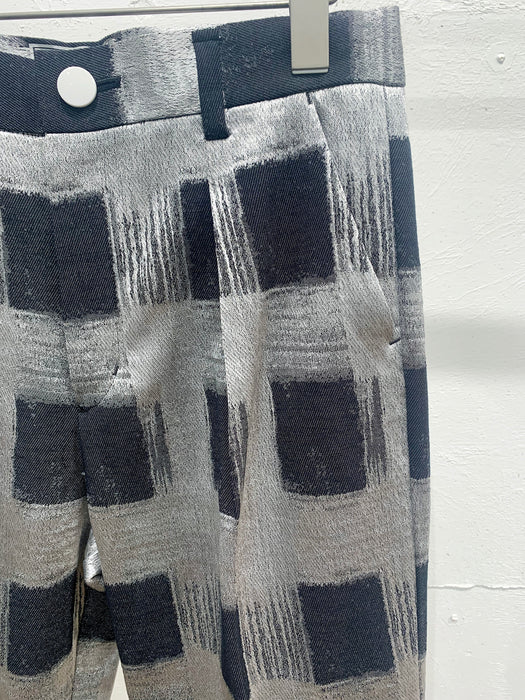 THE ARCHIVE：コットンサテンチェック柄ティーパードパンツ